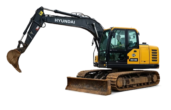 Escavadeira Hyundai HX140 de esteira com lâmina frontal
